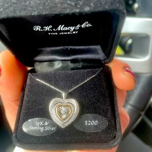 10k gold and silver diamond mecklace